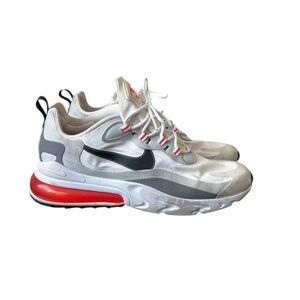 Nike Air Max 270 React White Gray with Red Accents
